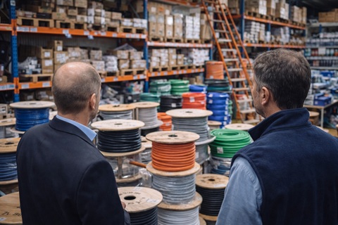 Un distributeur de câbles et équipements
électriques absorbé par un acteur du
même secteur, opération assistée par MBA...