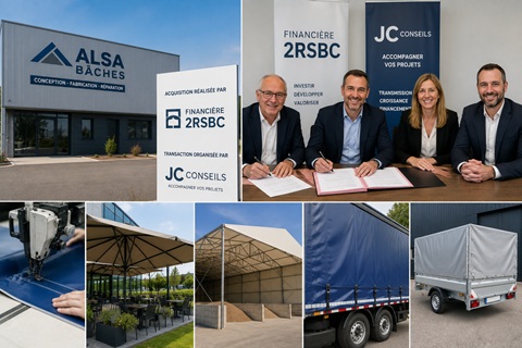 La SAS FINANCIÈRE 2RSBC rachète la SARL
ALSA BÂCHES, opération organisée par JC
CONSEILS